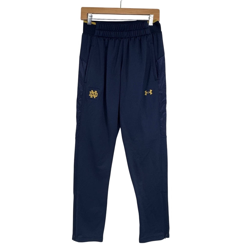 Under Armour Notre Dame Jogger Pants Women M Fighting Irish Blue Game Day Sporty